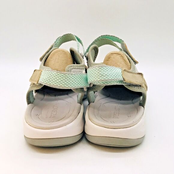 Easy Spirit Explore 24 SeeSplash Women's 10WW Tan/Mint Leather Slingback Sandal - Picture 4 of 11